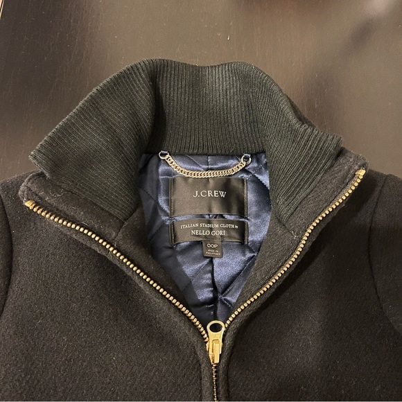 J. Crew Nello Gori Lodge coat in Italian stadium-cloth wool black full zip, 00P - Picture 4 of 11